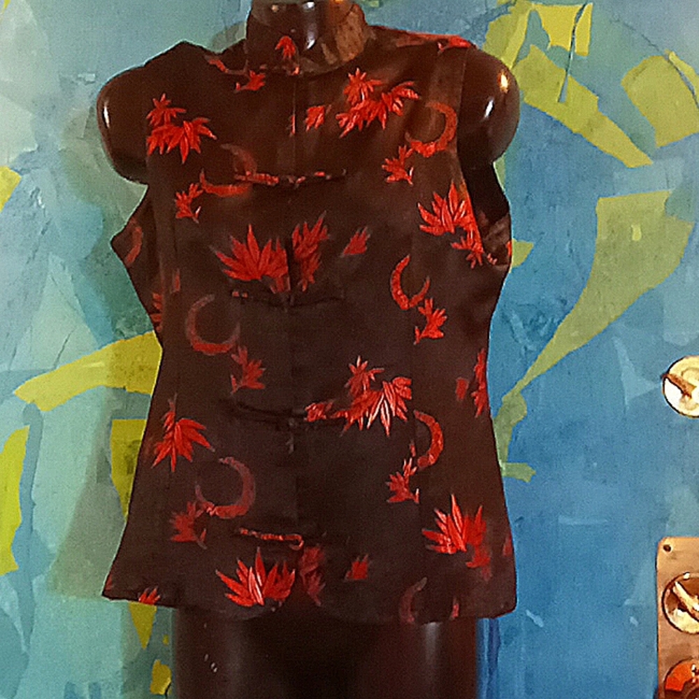 Jade Jade Jade - Asian Print Vest - Large